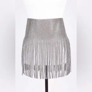 Silver Rhinestone Corset Skirt Statement Belt Beaded Corset Belt - Etsy main image 4